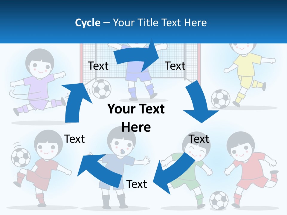 A Group Of Children Playing Soccer On A Field PowerPoint Template