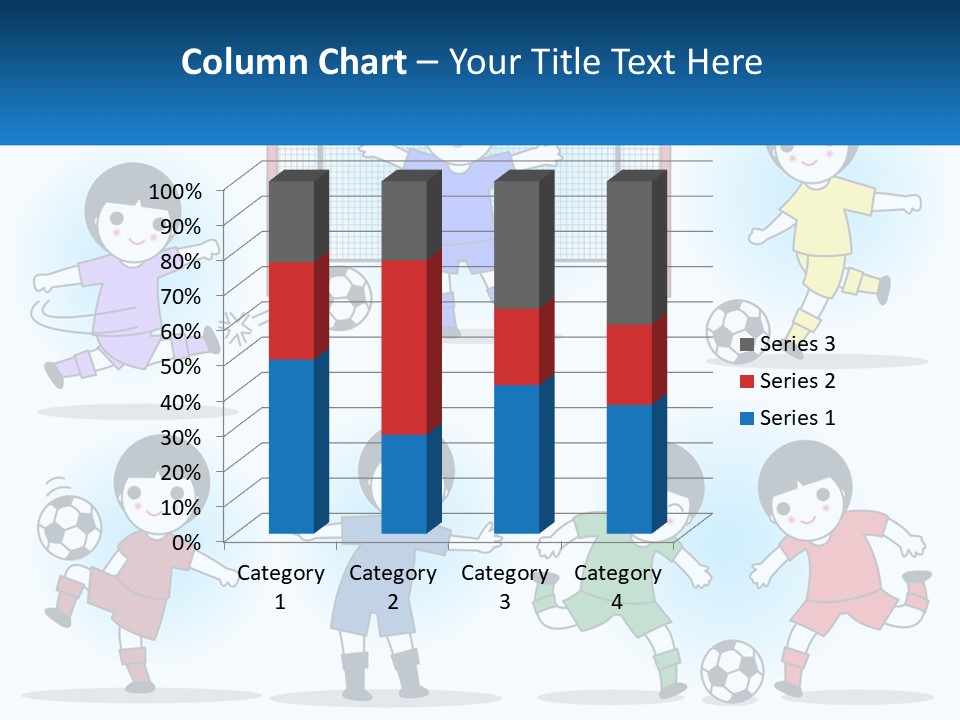 A Group Of Children Playing Soccer On A Field PowerPoint Template