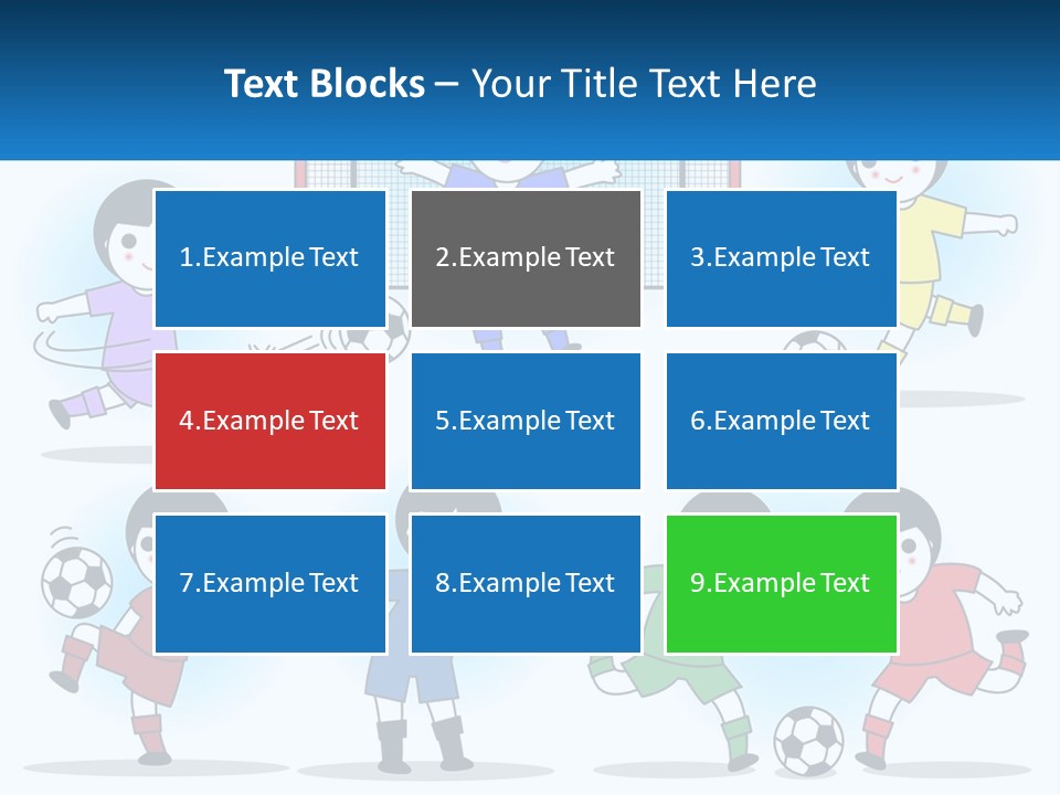 A Group Of Children Playing Soccer On A Field PowerPoint Template
