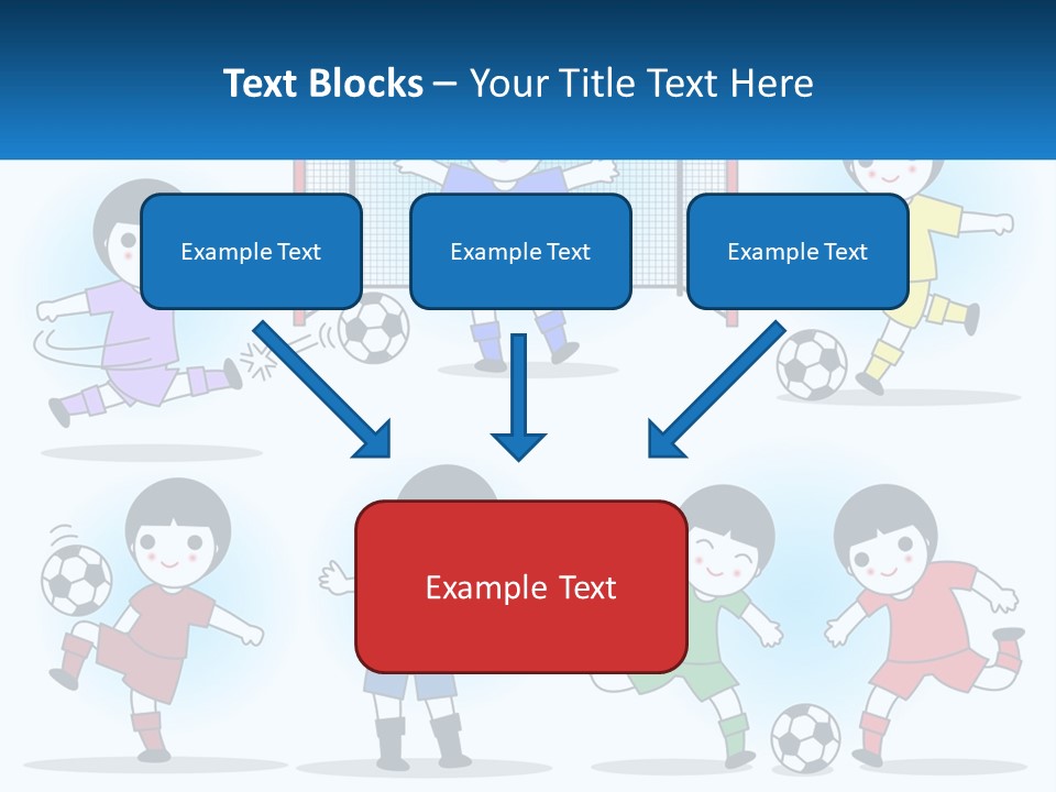 A Group Of Children Playing Soccer On A Field PowerPoint Template