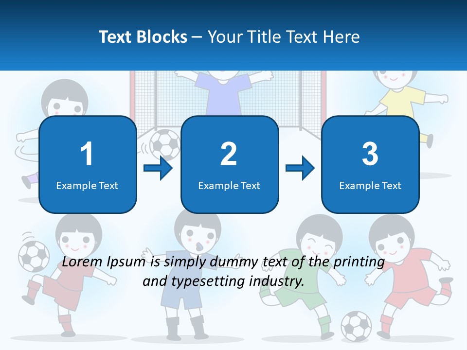 A Group Of Children Playing Soccer On A Field PowerPoint Template