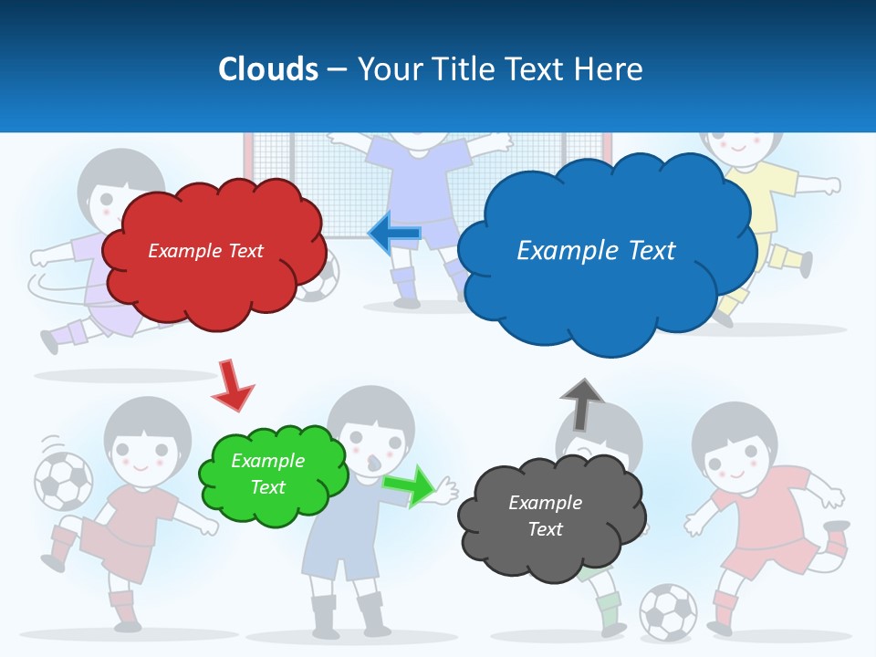 A Group Of Children Playing Soccer On A Field PowerPoint Template