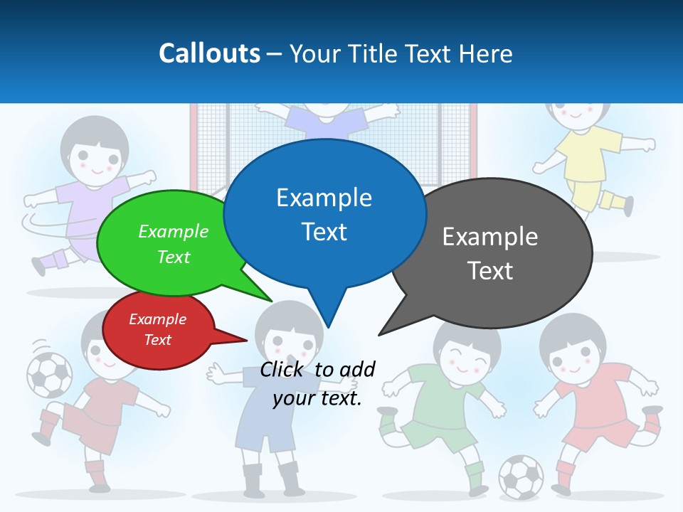 A Group Of Children Playing Soccer On A Field PowerPoint Template