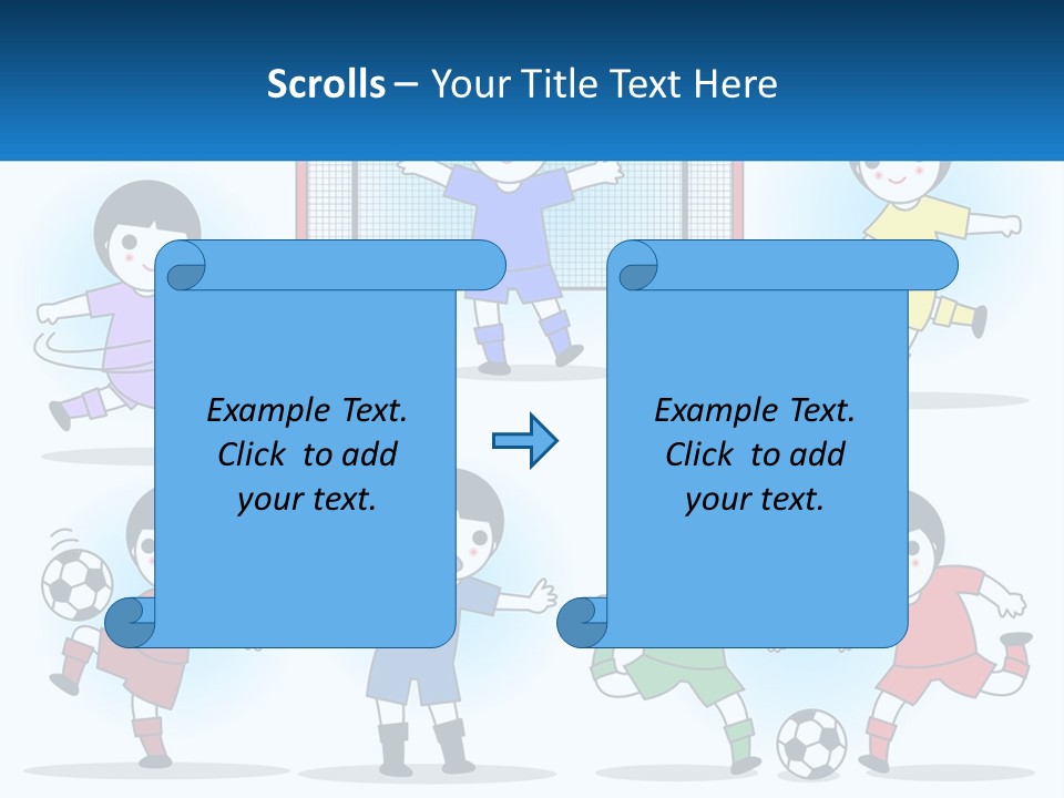 A Group Of Children Playing Soccer On A Field PowerPoint Template