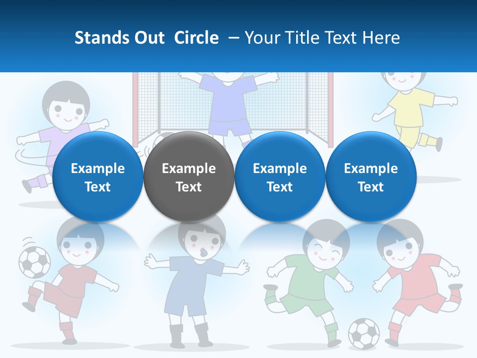 A Group Of Children Playing Soccer On A Field PowerPoint Template