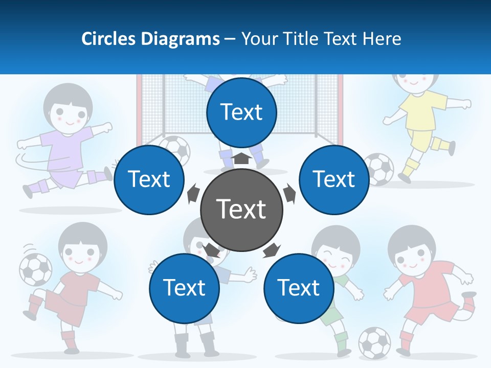 A Group Of Children Playing Soccer On A Field PowerPoint Template