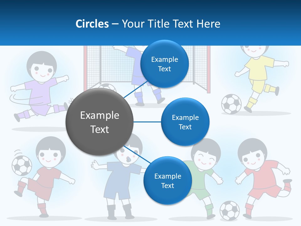 A Group Of Children Playing Soccer On A Field PowerPoint Template