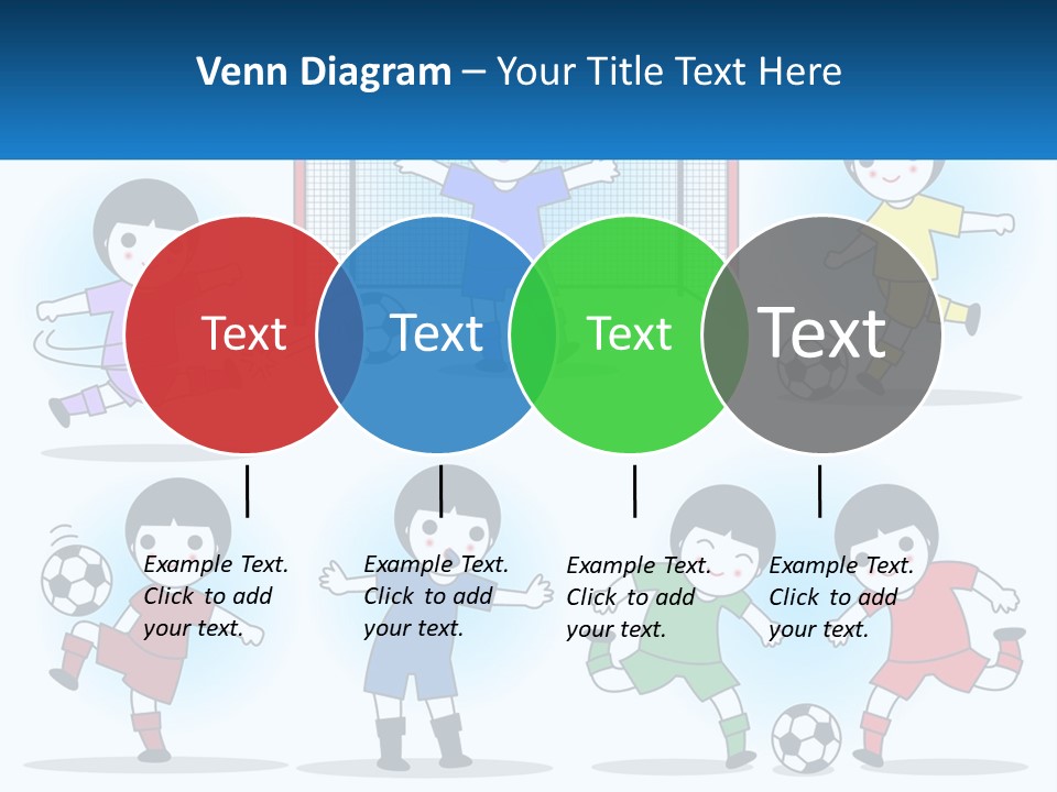 A Group Of Children Playing Soccer On A Field PowerPoint Template