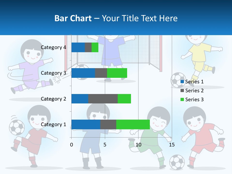 A Group Of Children Playing Soccer On A Field PowerPoint Template
