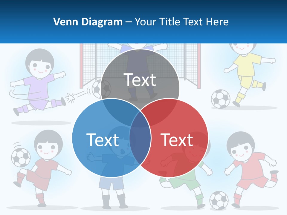 A Group Of Children Playing Soccer On A Field PowerPoint Template
