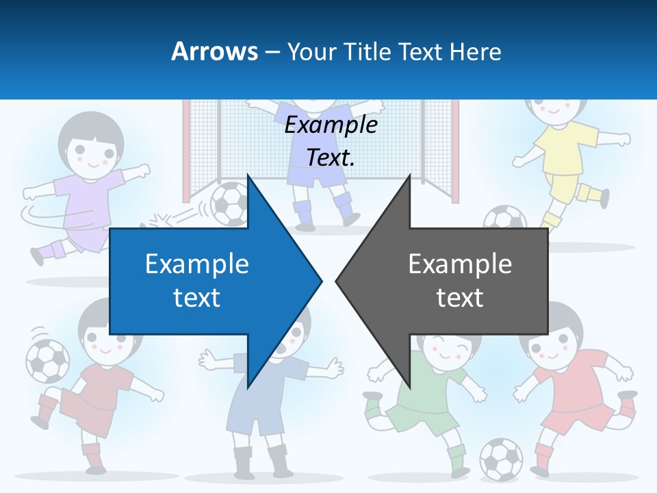 A Group Of Children Playing Soccer On A Field PowerPoint Template
