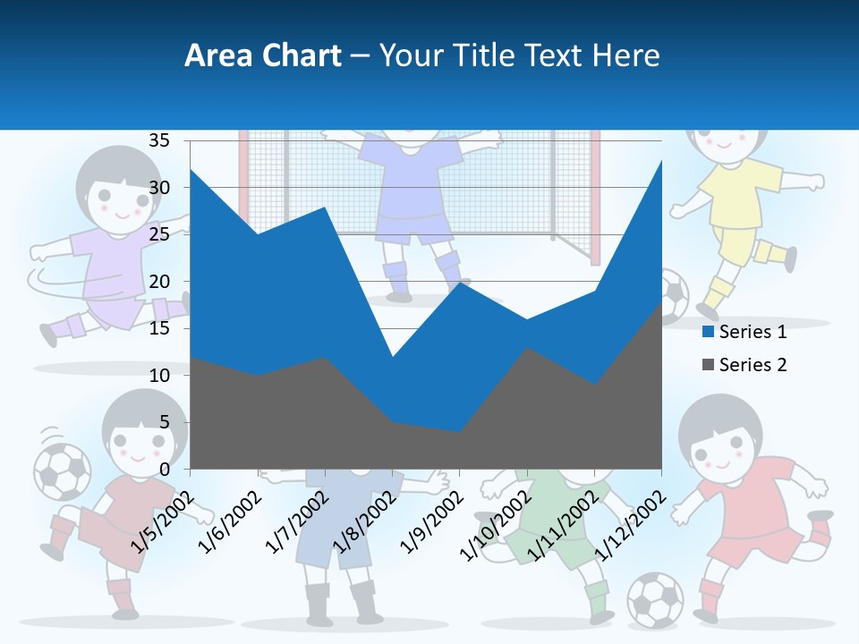 A Group Of Children Playing Soccer On A Field PowerPoint Template