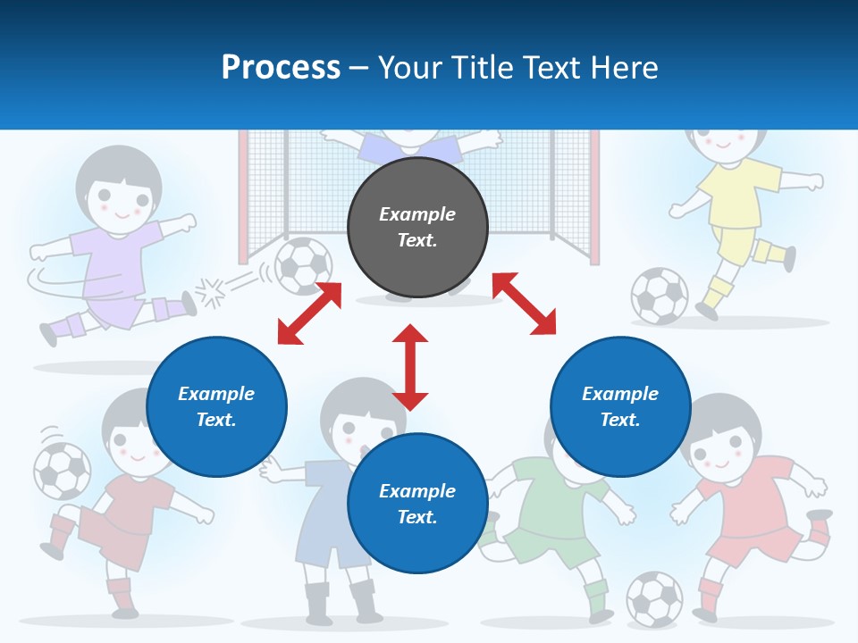 A Group Of Children Playing Soccer On A Field PowerPoint Template