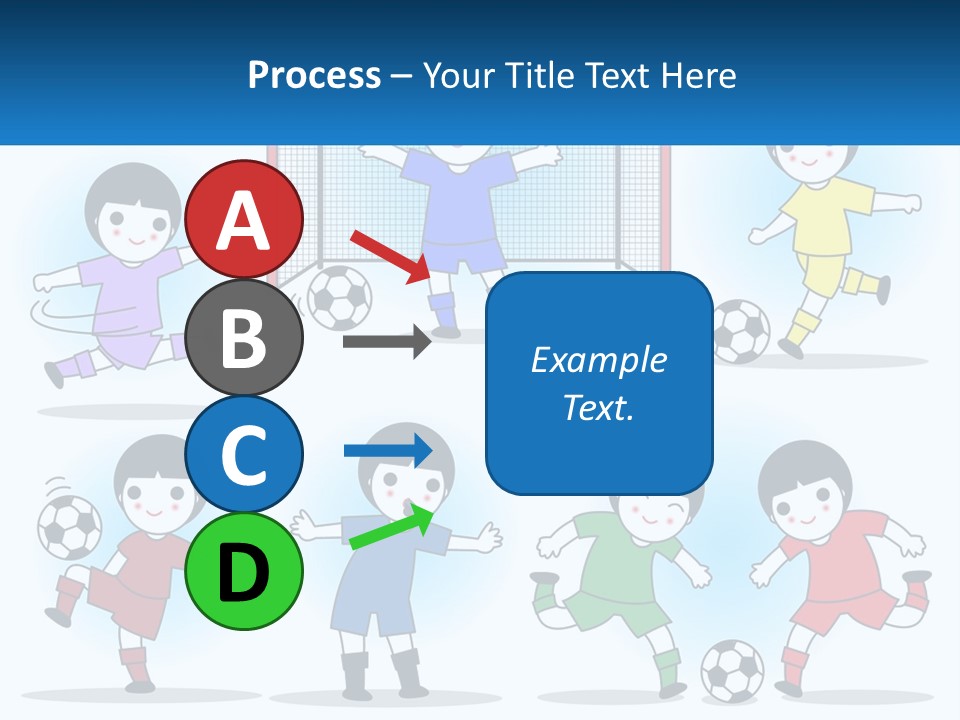 A Group Of Children Playing Soccer On A Field PowerPoint Template