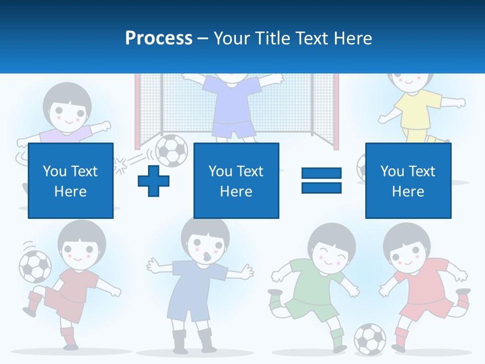 A Group Of Children Playing Soccer On A Field PowerPoint Template