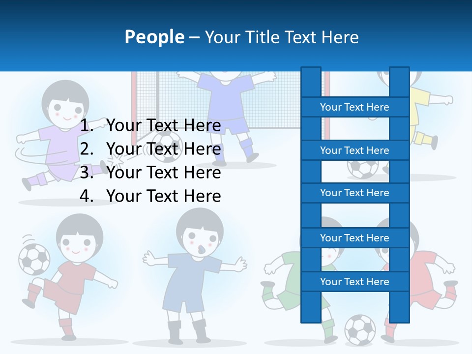 A Group Of Children Playing Soccer On A Field PowerPoint Template