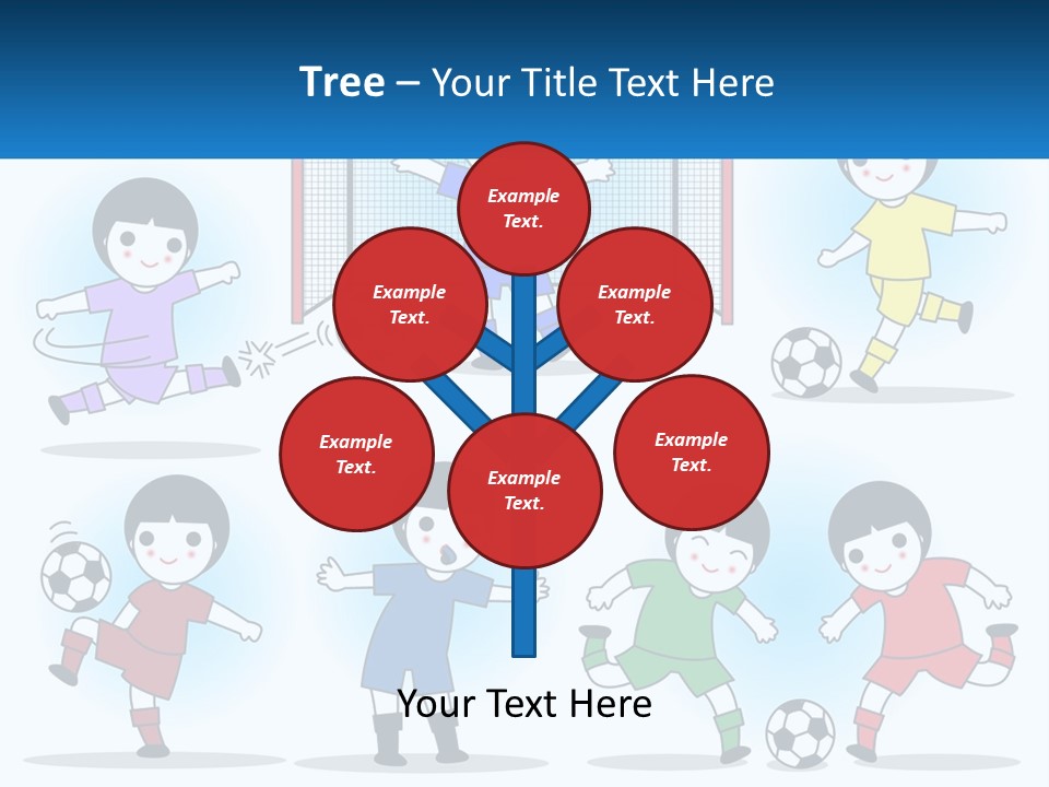 A Group Of Children Playing Soccer On A Field PowerPoint Template