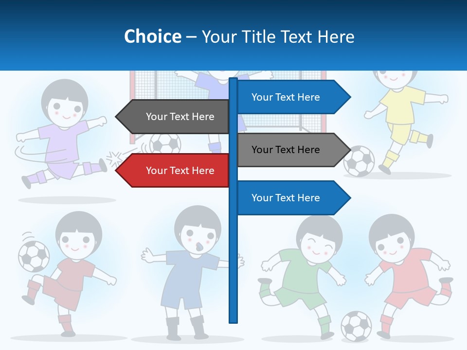 A Group Of Children Playing Soccer On A Field PowerPoint Template