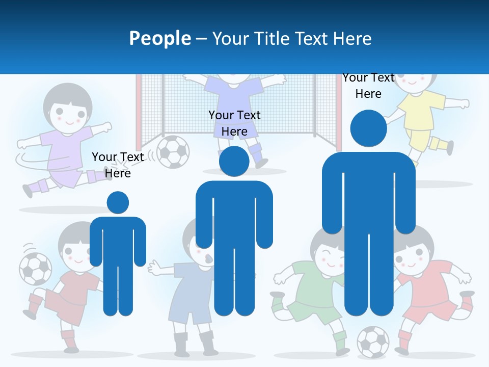 A Group Of Children Playing Soccer On A Field PowerPoint Template