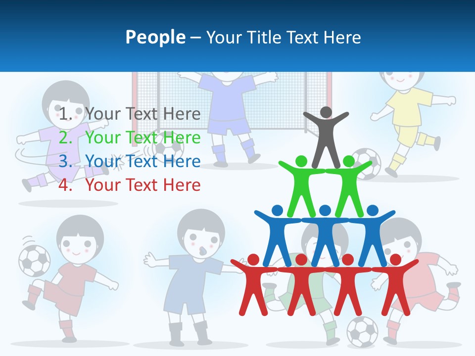 A Group Of Children Playing Soccer On A Field PowerPoint Template