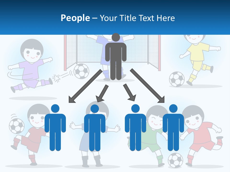 A Group Of Children Playing Soccer On A Field PowerPoint Template