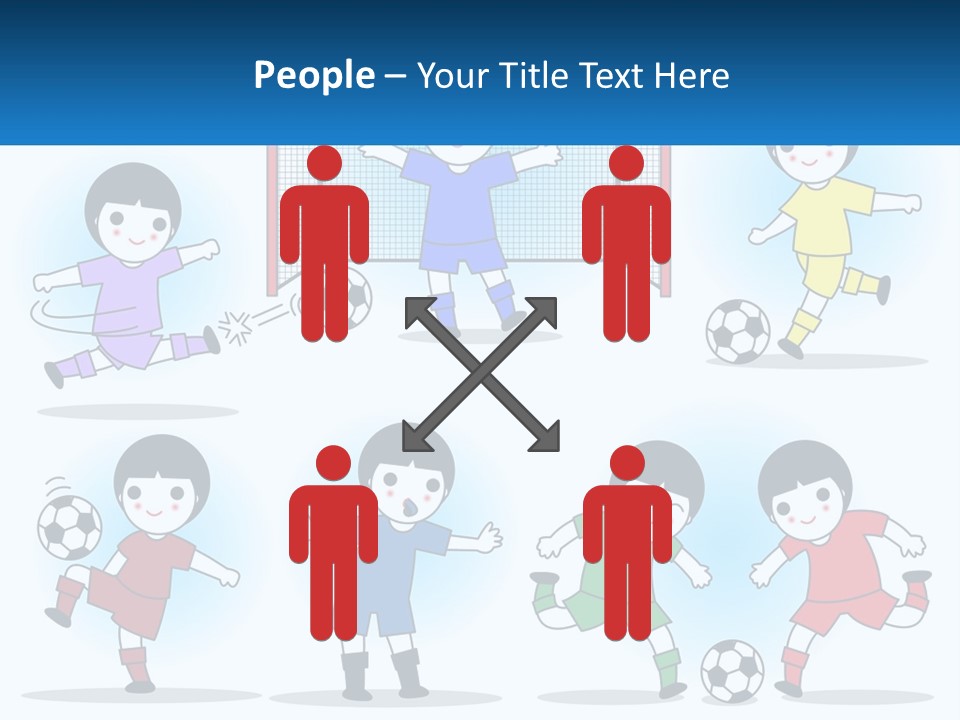 A Group Of Children Playing Soccer On A Field PowerPoint Template