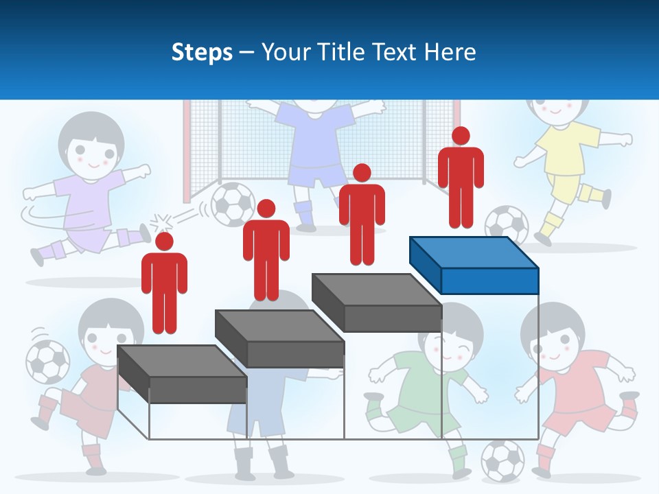 A Group Of Children Playing Soccer On A Field PowerPoint Template