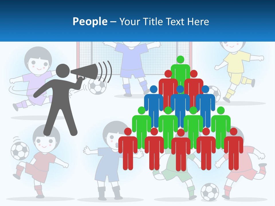 A Group Of Children Playing Soccer On A Field PowerPoint Template