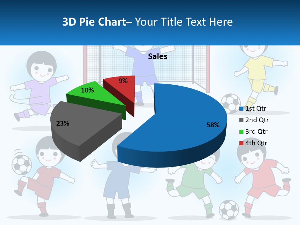 A Group Of Children Playing Soccer On A Field PowerPoint Template