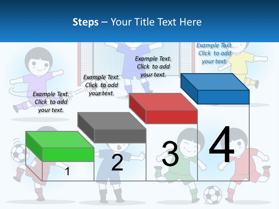 A Group Of Children Playing Soccer On A Field PowerPoint Template
