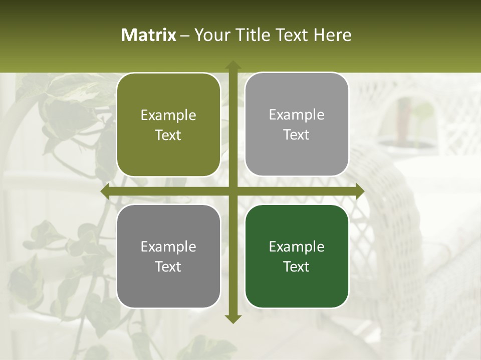 A White Wicker Chair With A Green Plant In Front Of It PowerPoint Template