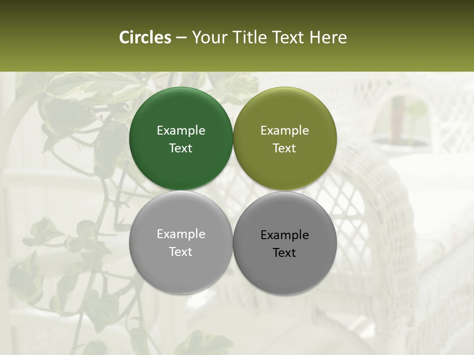 A White Wicker Chair With A Green Plant In Front Of It PowerPoint Template