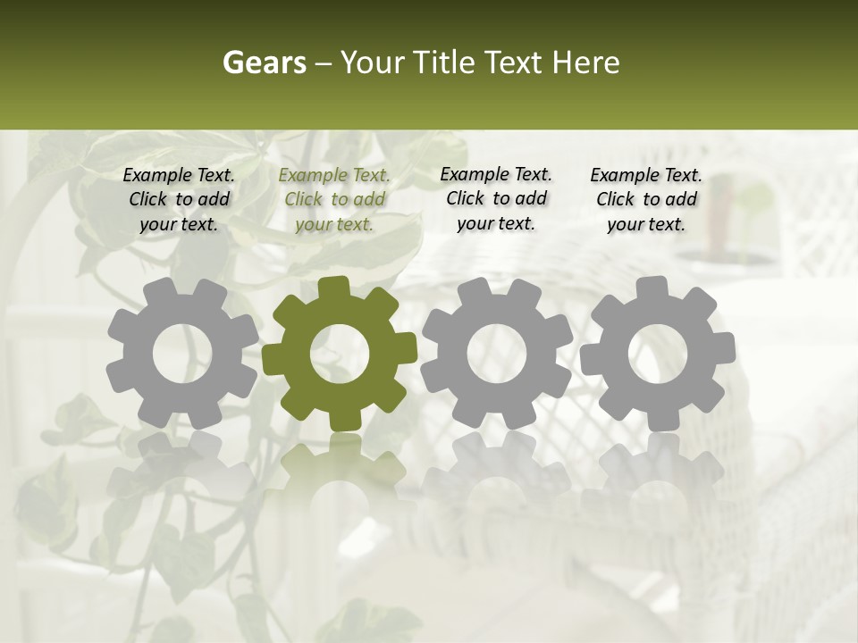 A White Wicker Chair With A Green Plant In Front Of It PowerPoint Template