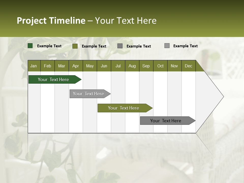 A White Wicker Chair With A Green Plant In Front Of It PowerPoint Template