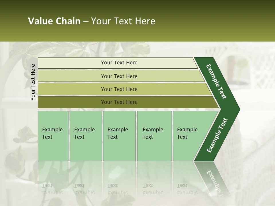 A White Wicker Chair With A Green Plant In Front Of It PowerPoint Template