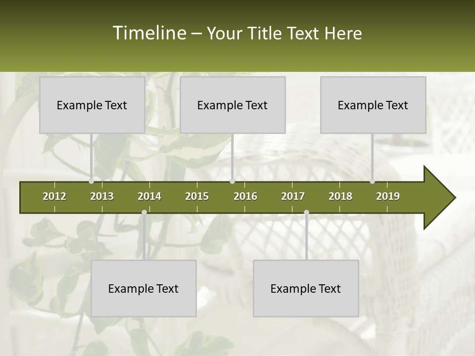A White Wicker Chair With A Green Plant In Front Of It PowerPoint Template