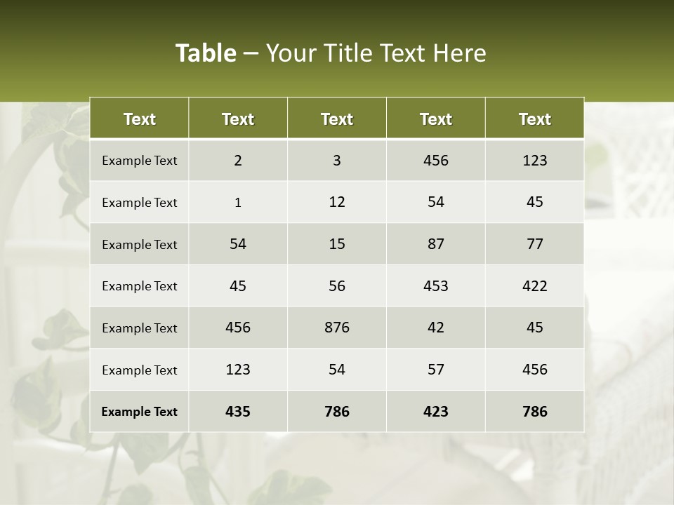 A White Wicker Chair With A Green Plant In Front Of It PowerPoint Template