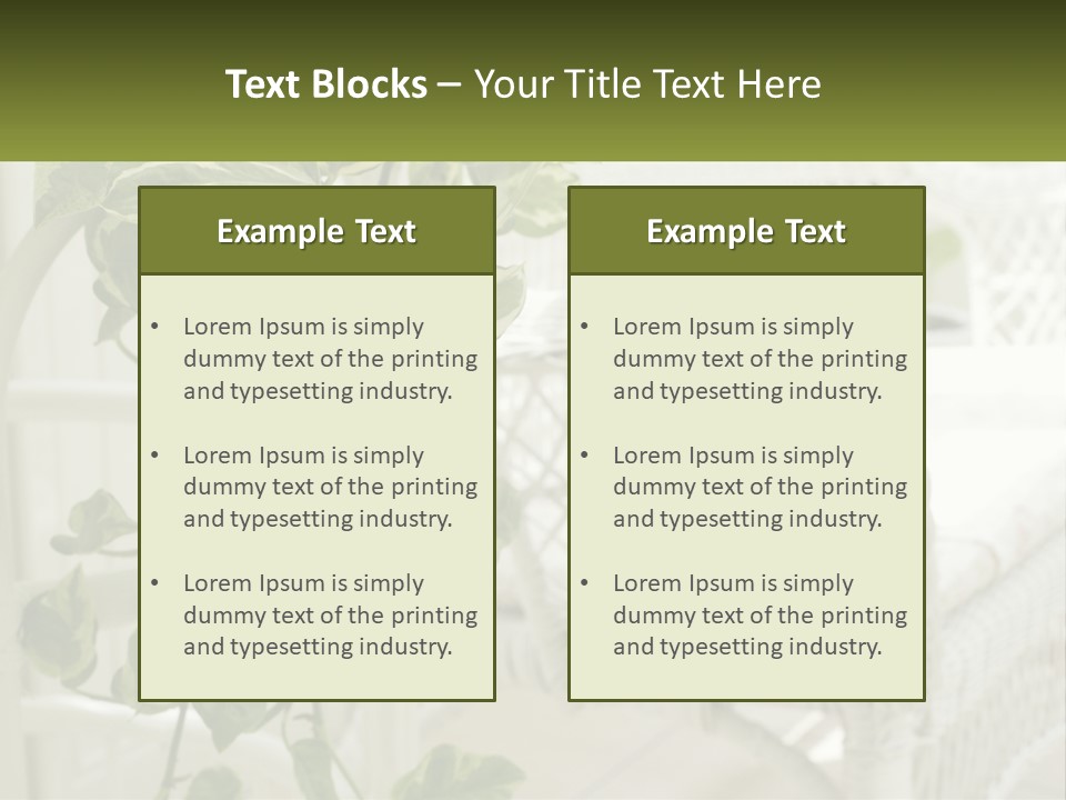A White Wicker Chair With A Green Plant In Front Of It PowerPoint Template