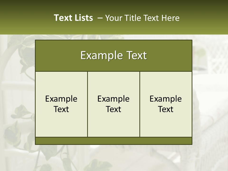 A White Wicker Chair With A Green Plant In Front Of It PowerPoint Template