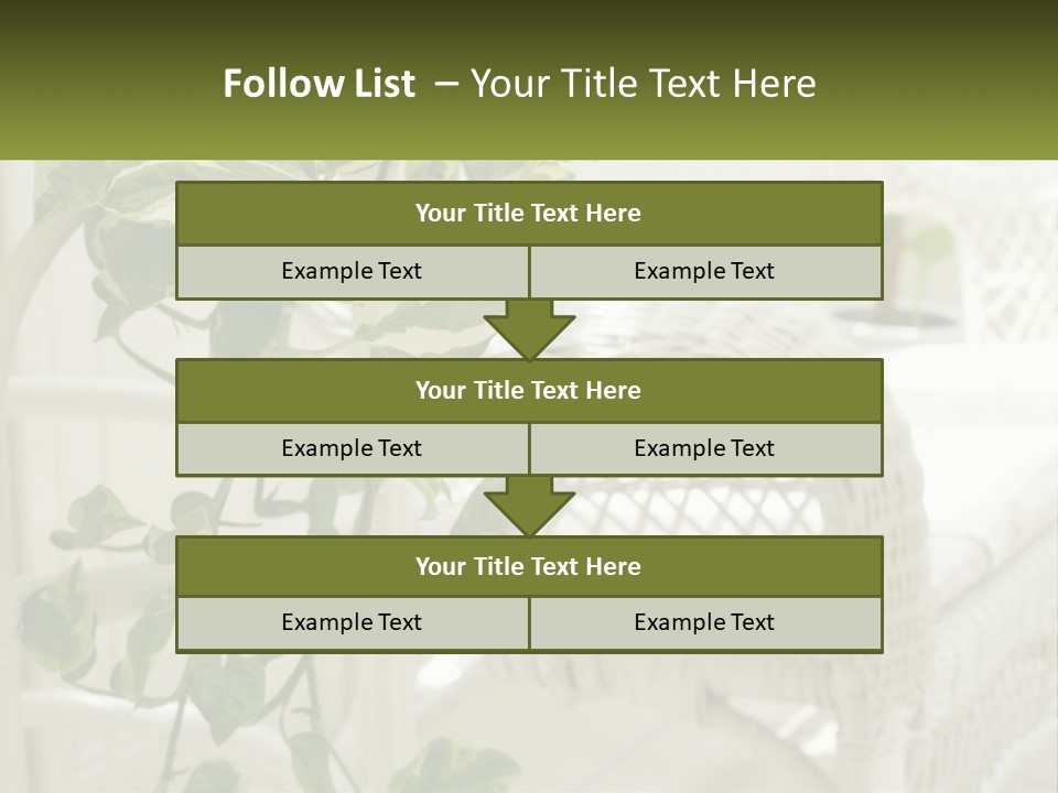 A White Wicker Chair With A Green Plant In Front Of It PowerPoint Template
