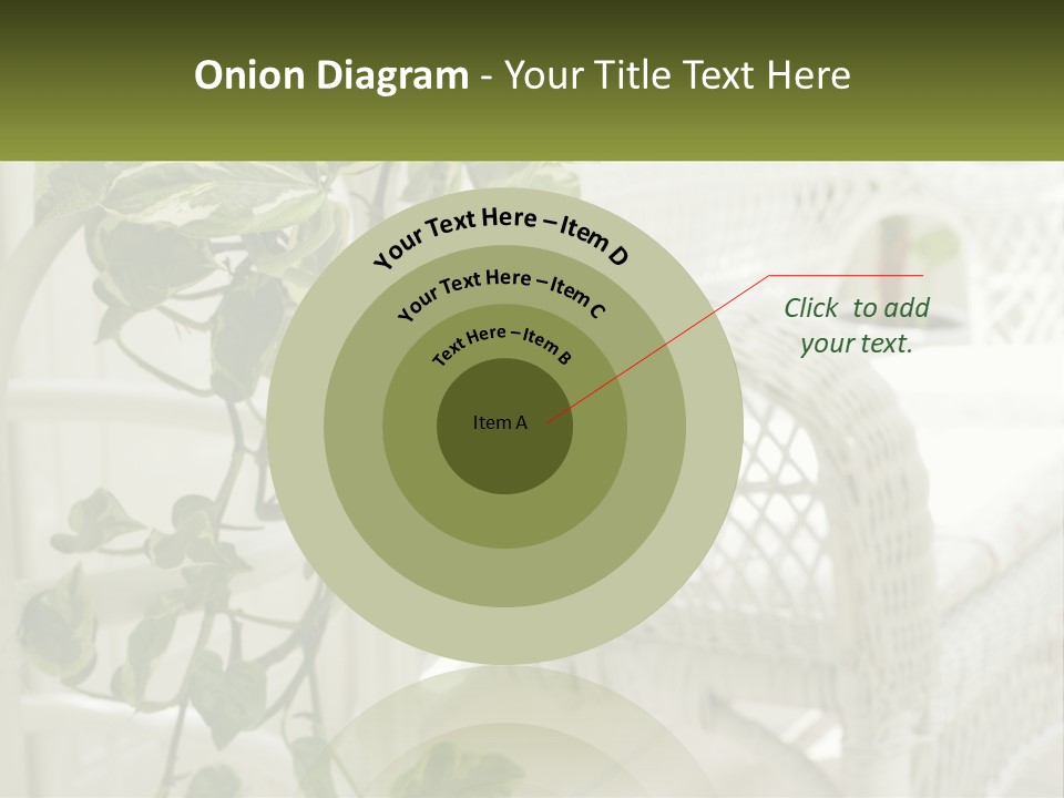 A White Wicker Chair With A Green Plant In Front Of It PowerPoint Template