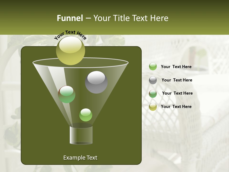 A White Wicker Chair With A Green Plant In Front Of It PowerPoint Template