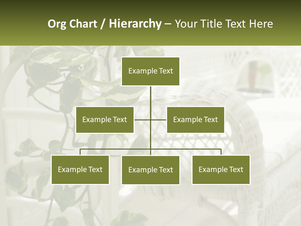A White Wicker Chair With A Green Plant In Front Of It PowerPoint Template