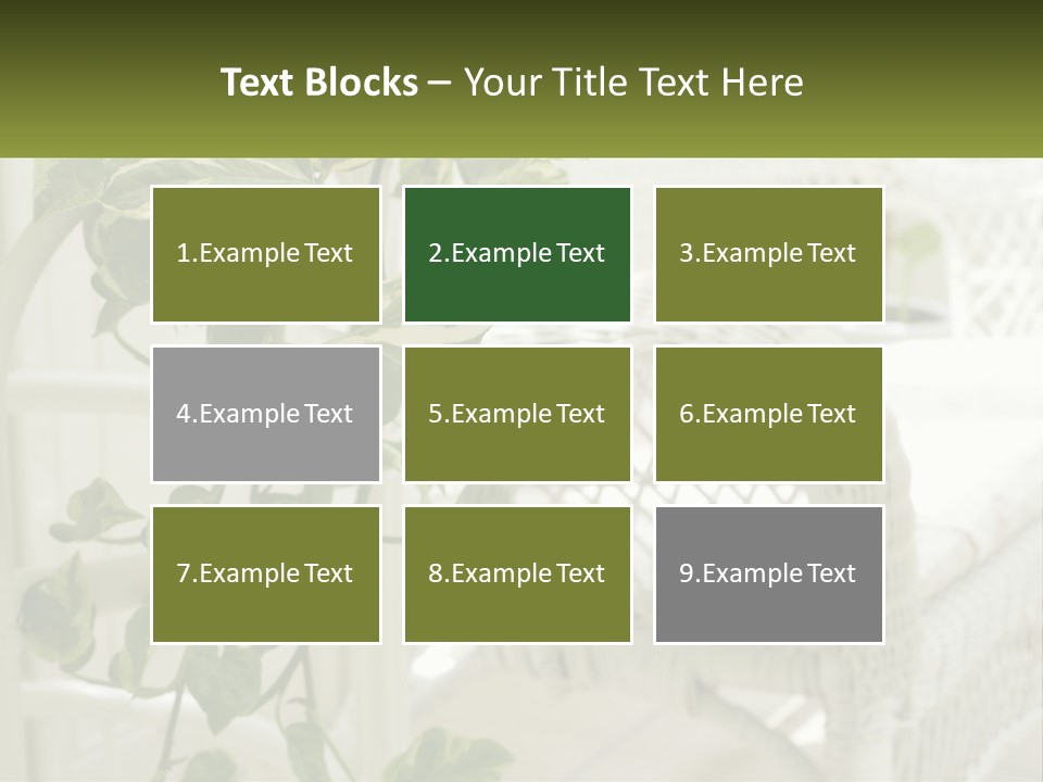 A White Wicker Chair With A Green Plant In Front Of It PowerPoint Template