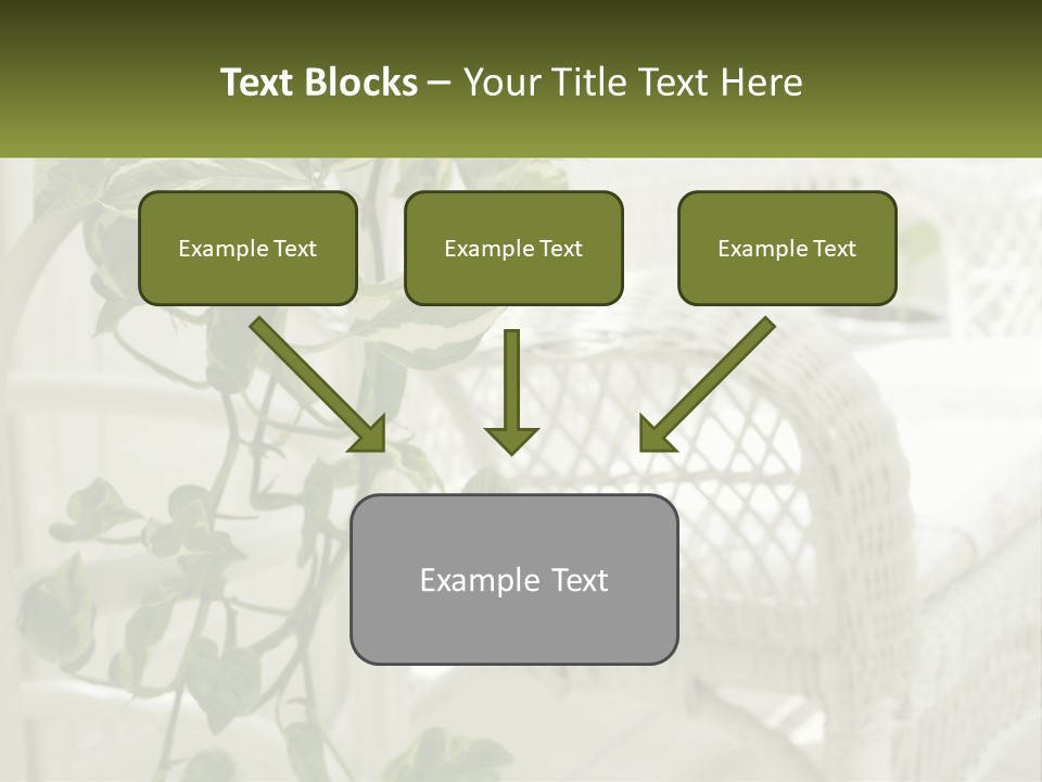A White Wicker Chair With A Green Plant In Front Of It PowerPoint Template