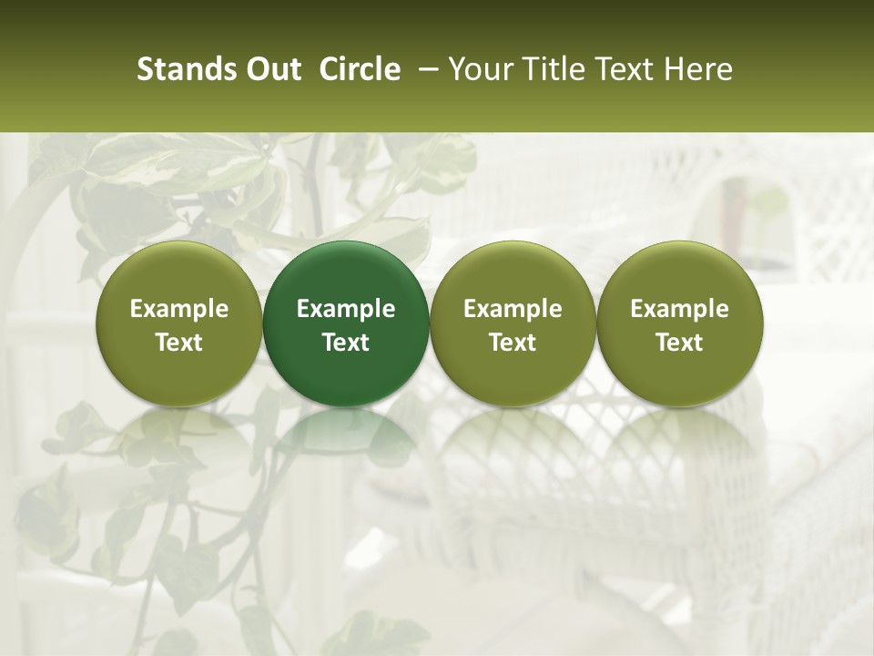 A White Wicker Chair With A Green Plant In Front Of It PowerPoint Template