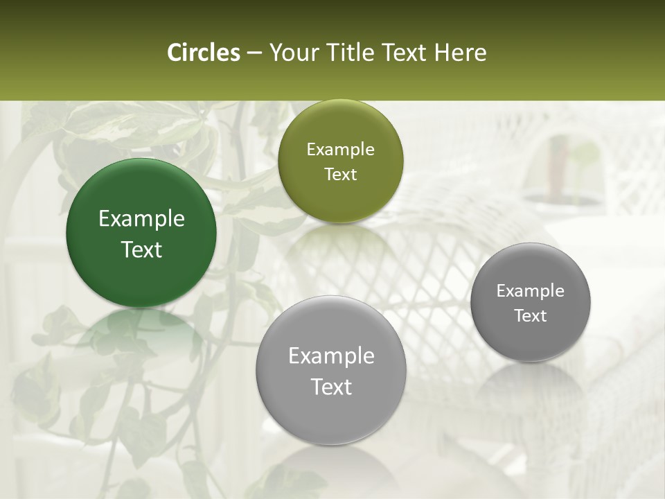 A White Wicker Chair With A Green Plant In Front Of It PowerPoint Template