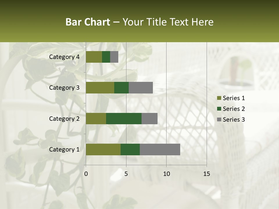 A White Wicker Chair With A Green Plant In Front Of It PowerPoint Template