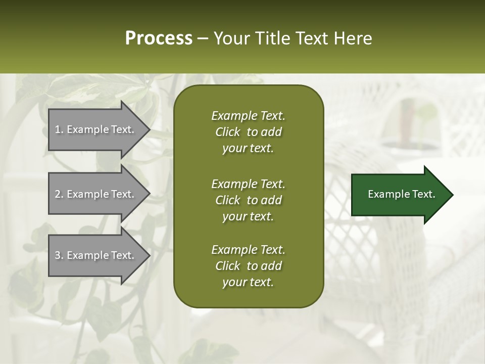 A White Wicker Chair With A Green Plant In Front Of It PowerPoint Template