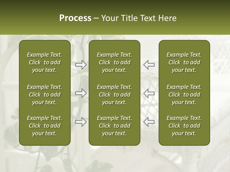 A White Wicker Chair With A Green Plant In Front Of It PowerPoint Template